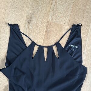 Express Cut Out Black Halter Dress